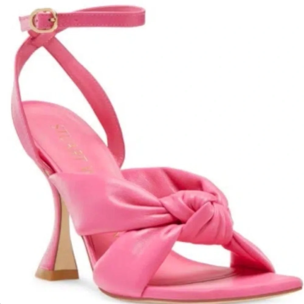🌹STUART WEITZMAN🌹 Playa Knot Leather Stiletto Sandals Size: 9B - Picture 3 of 13